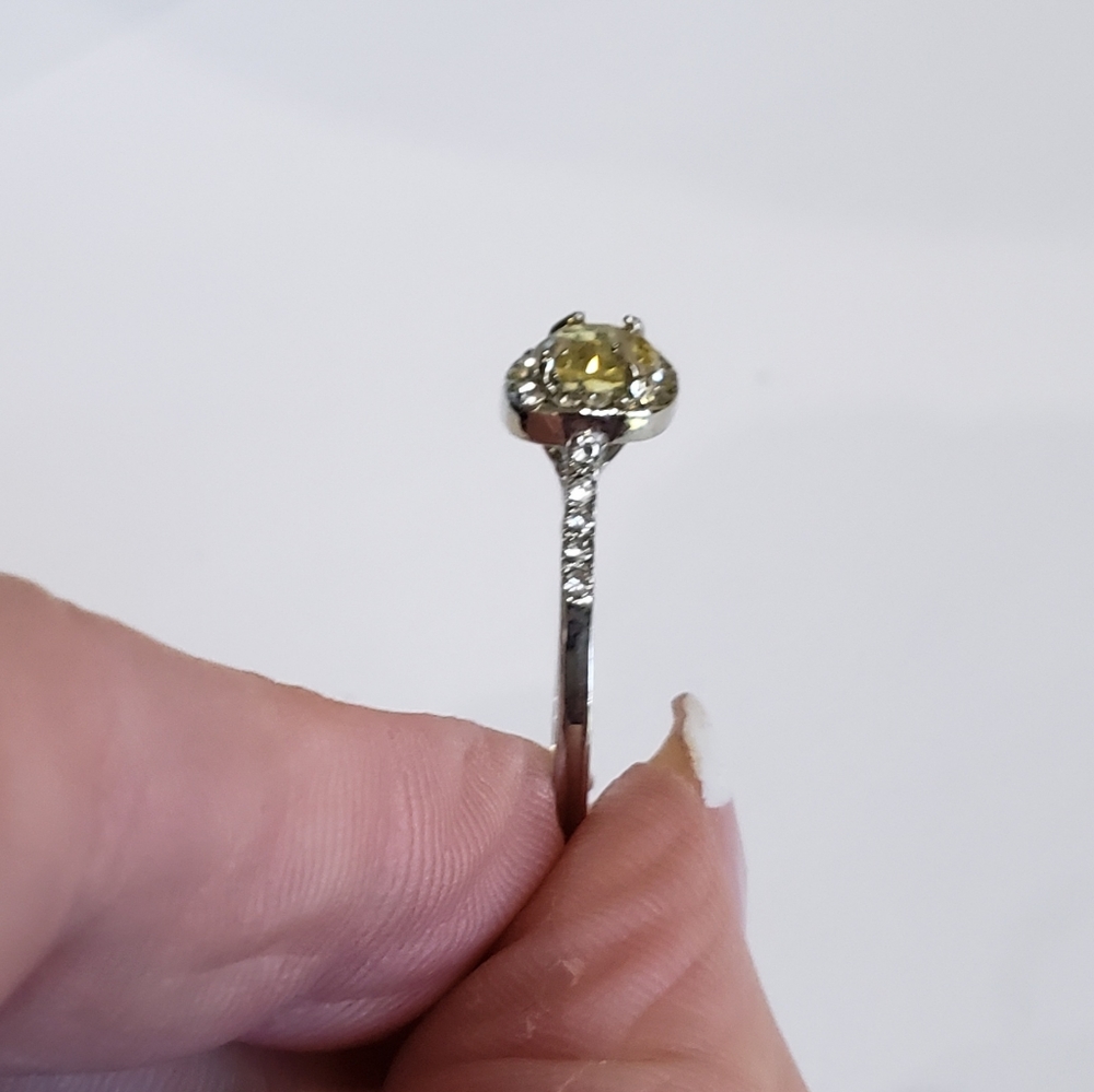 Citrine gemstone, CZ Rhinestone, Fashion RIng - Picture 5 of 16